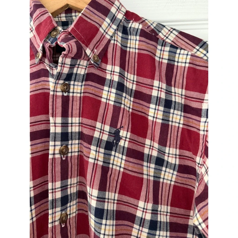 Ralph Lauren Boys Plaid Long‎ Sleeve Button Down Preppy Casual